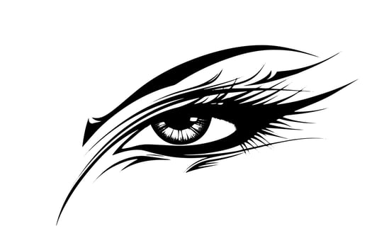 Vintage Eye Intricate Woodcut Design with Detailed Engraving, Graphic Woman Eye Sketch. vector