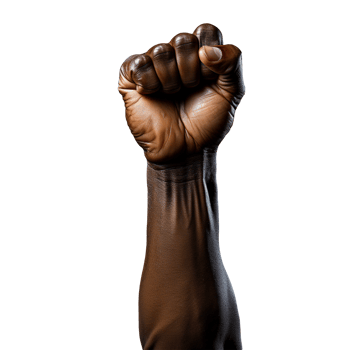 Power fist raised isolated png