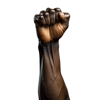 Power fist raised isolated png