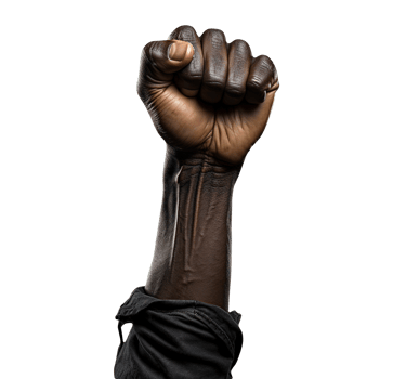 Power fist raised isolated png