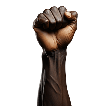 Power fist raised isolated png