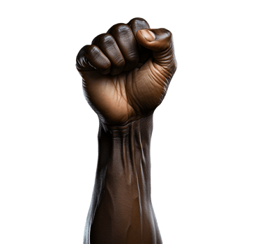 Power fist raised isolated png