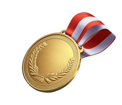 gold medal with ribbon png