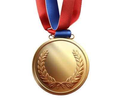 gold medal with ribbon png
