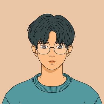Cute boy character illustration vector