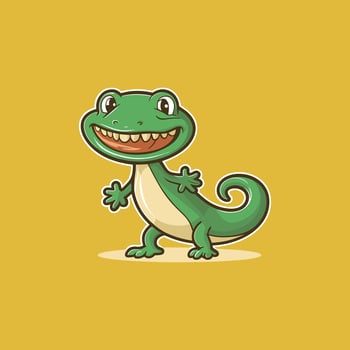 Lizard Gecko Animal flat illustration on white background vector