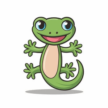 Lizard Gecko Animal flat illustration on white background vector