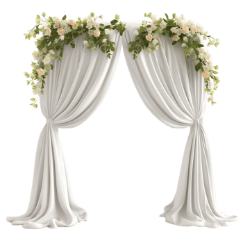 Graceful Wedding Arch Cutouts with Flowers png