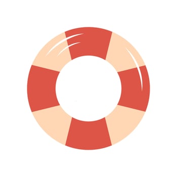 Cute lifebuoy. Lifeguard icon. Rubber inflatable ring. illustration isolated on white background. vector