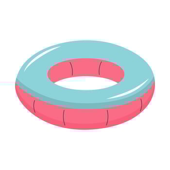 Cute inflatable ring. Floating lifebuoy for beach. Rubber toy for swimming. illustration isolated on white background. vector