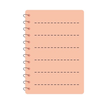 Cute spiral notebook template. Lined paper for notes. Workbook for school, planner, personal organizer. vector