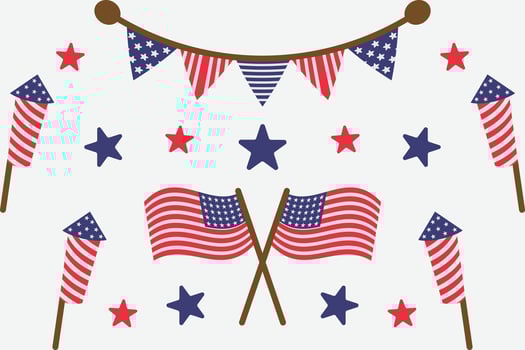 Fourth July Patriotic Background vector