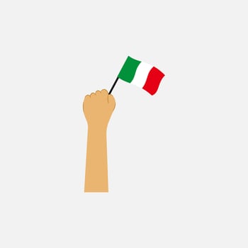 Hand holding country flag icon vector