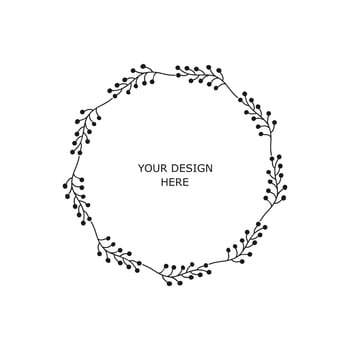 Circle floral frame decoration vector