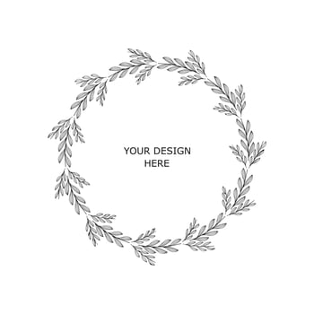 Circle floral frame decoration vector