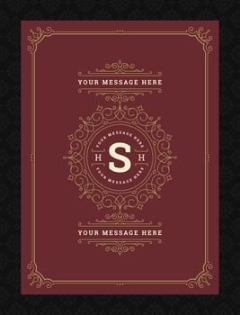 Vintage ornament greeting card calligraphic ornate swirls and vignettes frame design template vector