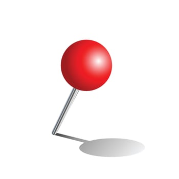 Red pin isolated on white vector