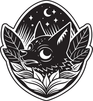 illustration of a sticker illustration black and white on white background vector