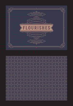 Vintage ornament greeting card calligraphic ornate swirls and vignettes frame design template vector