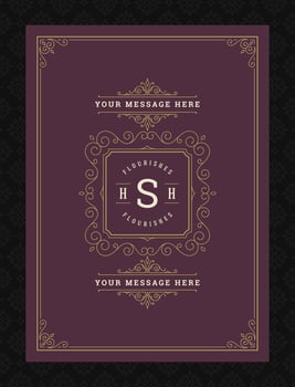 Vintage ornament greeting card calligraphic ornate swirls and vignettes frame design template vector
