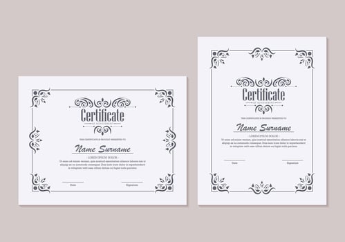 Classic certificate of achievement award template vector