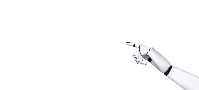 Technology concept, robotic hand pointing finger, file png