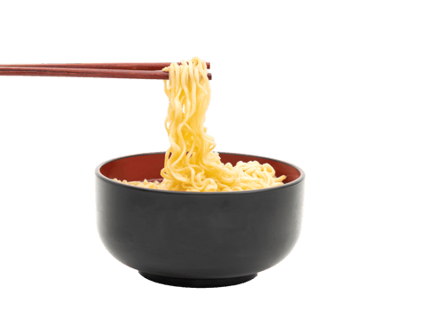 noodle chopsticks in a black bowl on file png