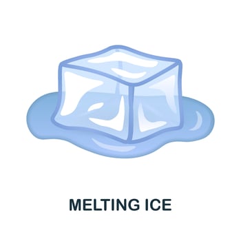 Melting Ice icon. 3d illustration from climate change collection. Creative Melting Ice 3d icon for web design, templates, infographics and more vector