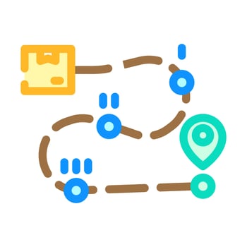 order fulfillment business process color icon illustration vector