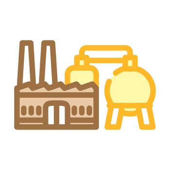 power station wood pellets color icon illustration vector
