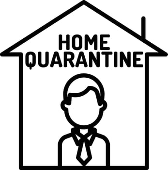 Home quarantine outline illustration vector