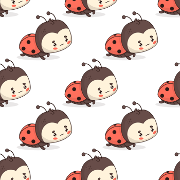 Seamless pattern with Ladybug png
