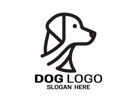 Minimal Outline Lines Dog Logo Design Icon Symbol Template vector