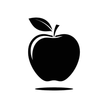 Black Apple Silhouette Illustration Fruit Clipart for Healthy Eating and Nutrition Designs vector