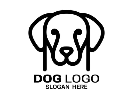 Minimal Outline Lines Dog Logo Design Icon Symbol Template vector