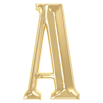A Font Gold 3D Rendering png
