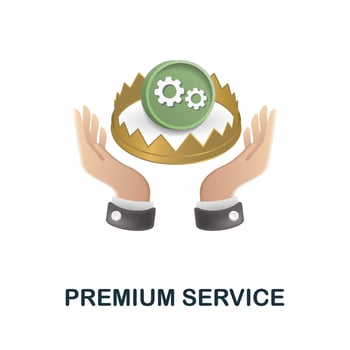 Premium Service icon. 3d illustration from customer support collection. Creative Premium Service 3d icon for web design, templates, infographics and more vector
