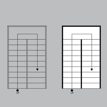 Top view stairs icon for house plan design. outline ladder icon. outline ladder icon vector