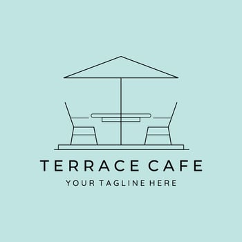 Terrace cafe logo illustration design vector