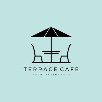 Terrace cafe logo illustration design vector