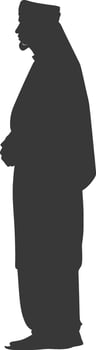 Silhouette muslim man black color only vector