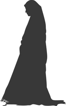Silhouette muslim woman black color only vector