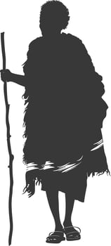 Silhouette native African tribe elderly woman black color only vector