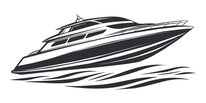 modern super stylish fast yacht speeding on the sea vector