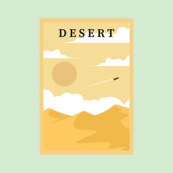 desert poster minimalist background illustration design vector