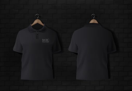 Short sleeve polo shirt.t-shirt front, t-shirt back and t-shirt sleeve design for mockup. vector