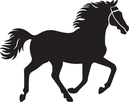 black silhouette horse design illustration vector
