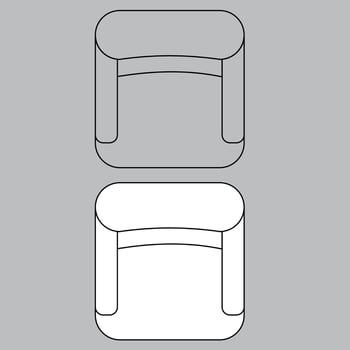 Top view chair icon for house plan design. chair icon outline. chair icon outline vector