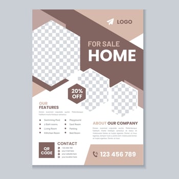 Real estate flyer template design and property flyer or home sale flyer layout design vector