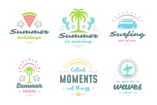 Summer holidays typography inspirational quotes or sayings design vector